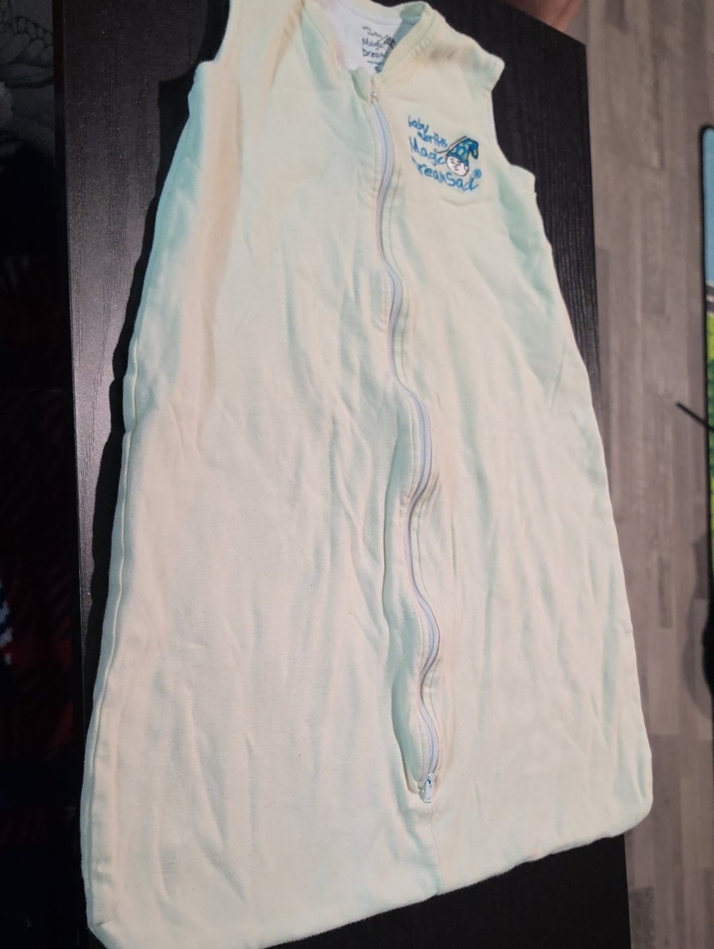 Sleeveless Cream Baby Sleep Sack with Dual Zipper